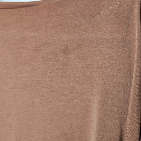 Paper Label Womens Long-Sleeve Lightweight Top Brown Boat Neck‎ M Soft Drapey - Picture 3 of 8